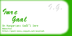 imre gaal business card